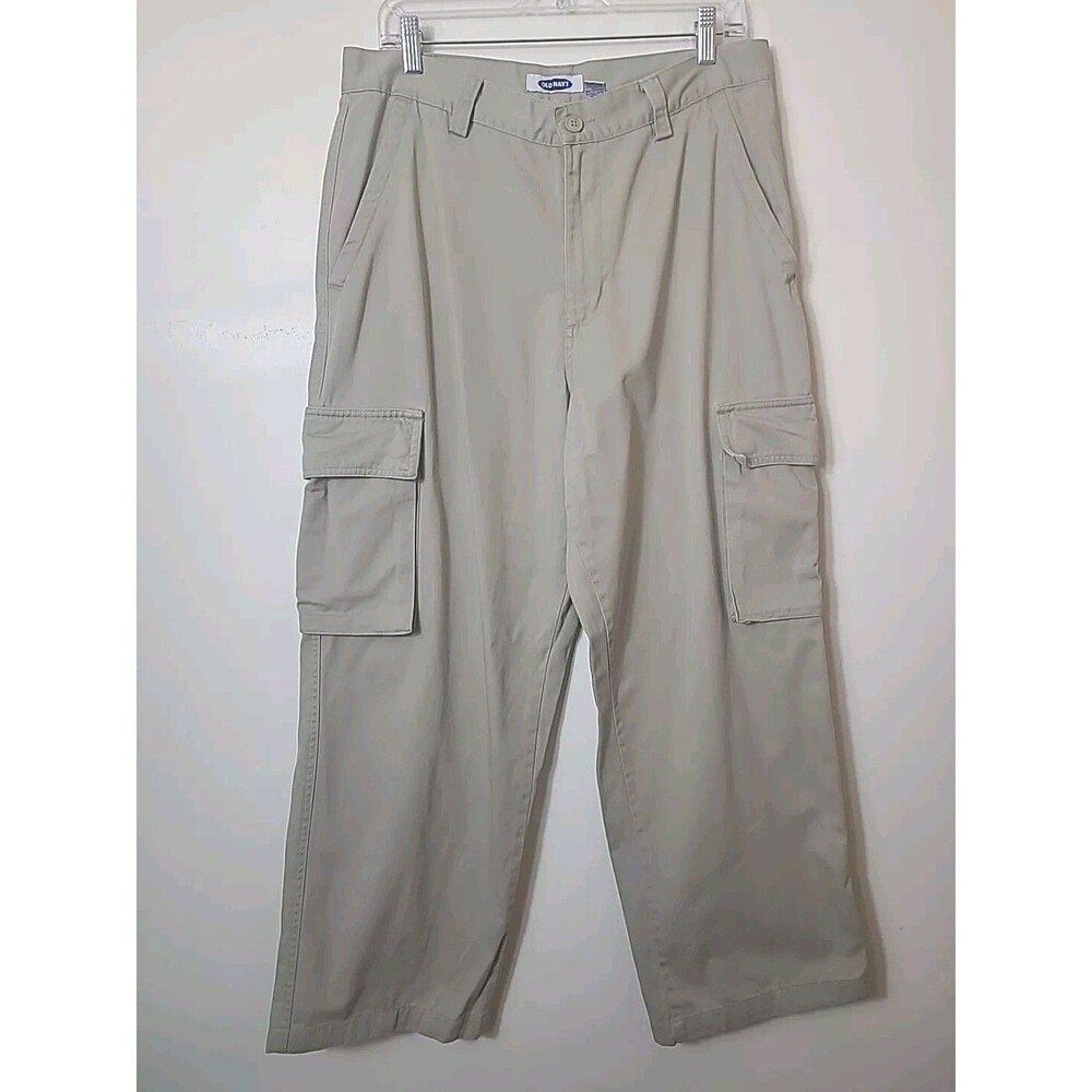 Old Navy Cargo Pants Mens 34x28 Beige 100% Cotton